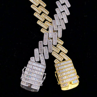 Channel Baguette Cuban Link Hip Hop Bling Bling Bracelet