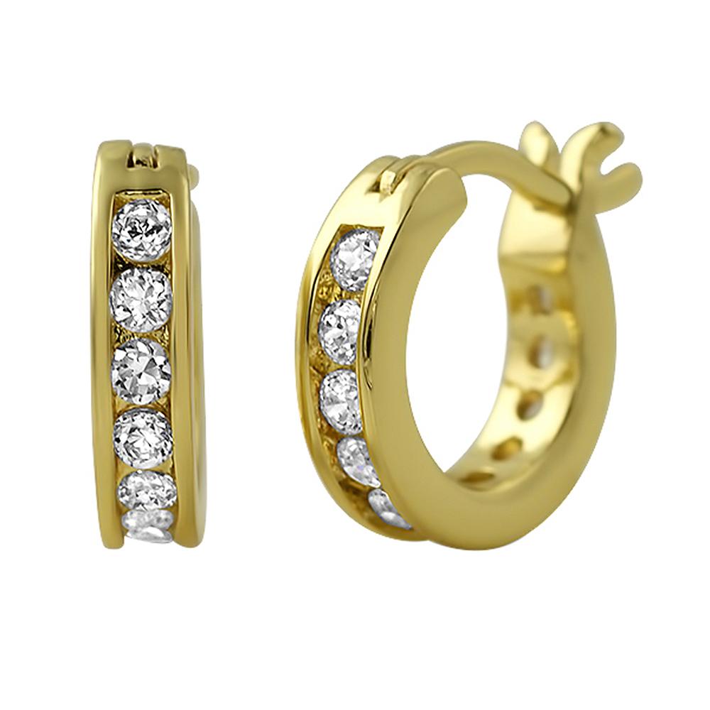 Channel Hoop VVS Moissanite Earrings .925 Sterling Silver