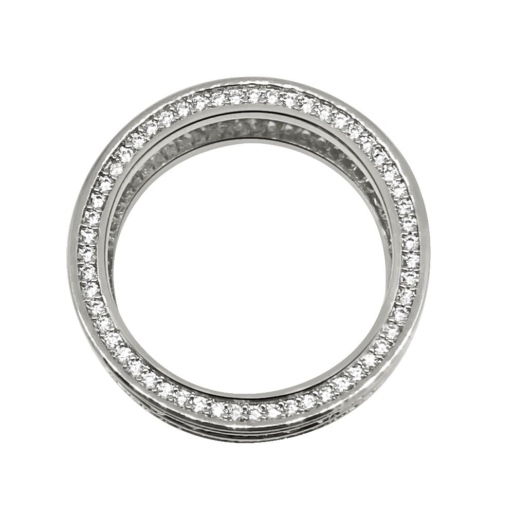 Channel Set 360 Eternity Band Rhodium CZ Bling Bling Ring