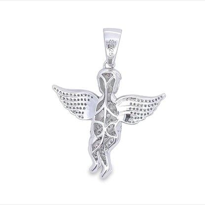 Cherub Angel Iced Out VVS Moissanite Pendant .925 Sterling Silver