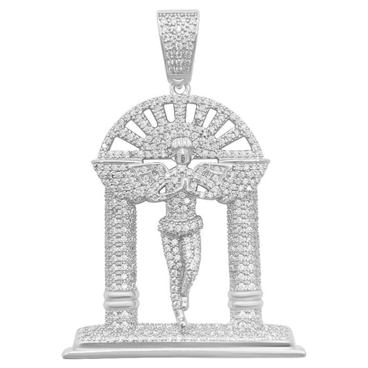 Cherub Angel Podium 1.80 Carat VVS Moissanite Pendant .925 Sterling Silver
