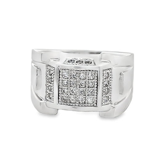 Chunk CZ Ring .925 Sterling Silver