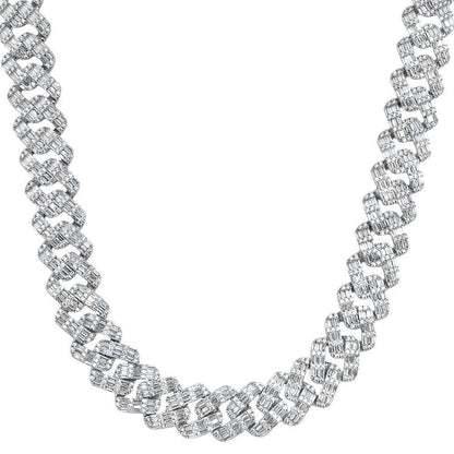 Chunky Baguette Cuban Link CZ Iced Out Chain