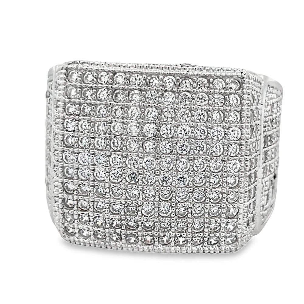 Chunky Full CZ Ring .925 Sterling Silver