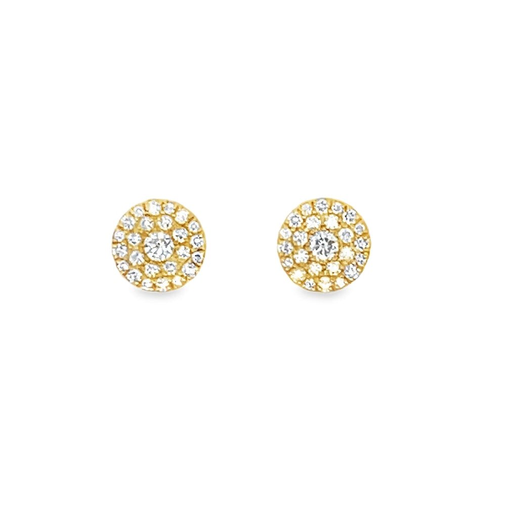 Circle .60cttw Diamond 14K Yellow Gold Earrings