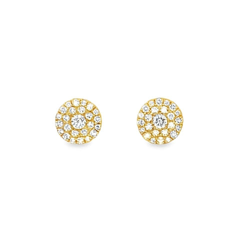 Circle .60cttw Diamond 14K Yellow Gold Earrings