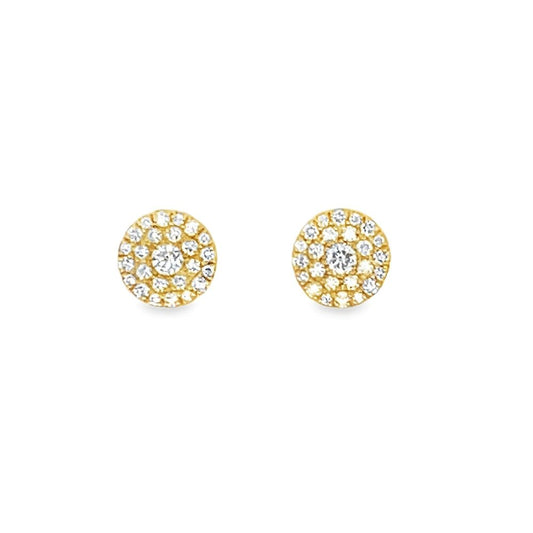 Circle .60cttw Diamond 14K Yellow Gold Earrings