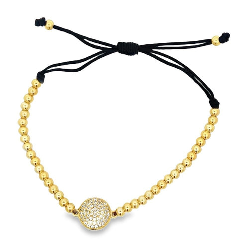 Circle Bead Rope Bracelet .925 Sterling Silver