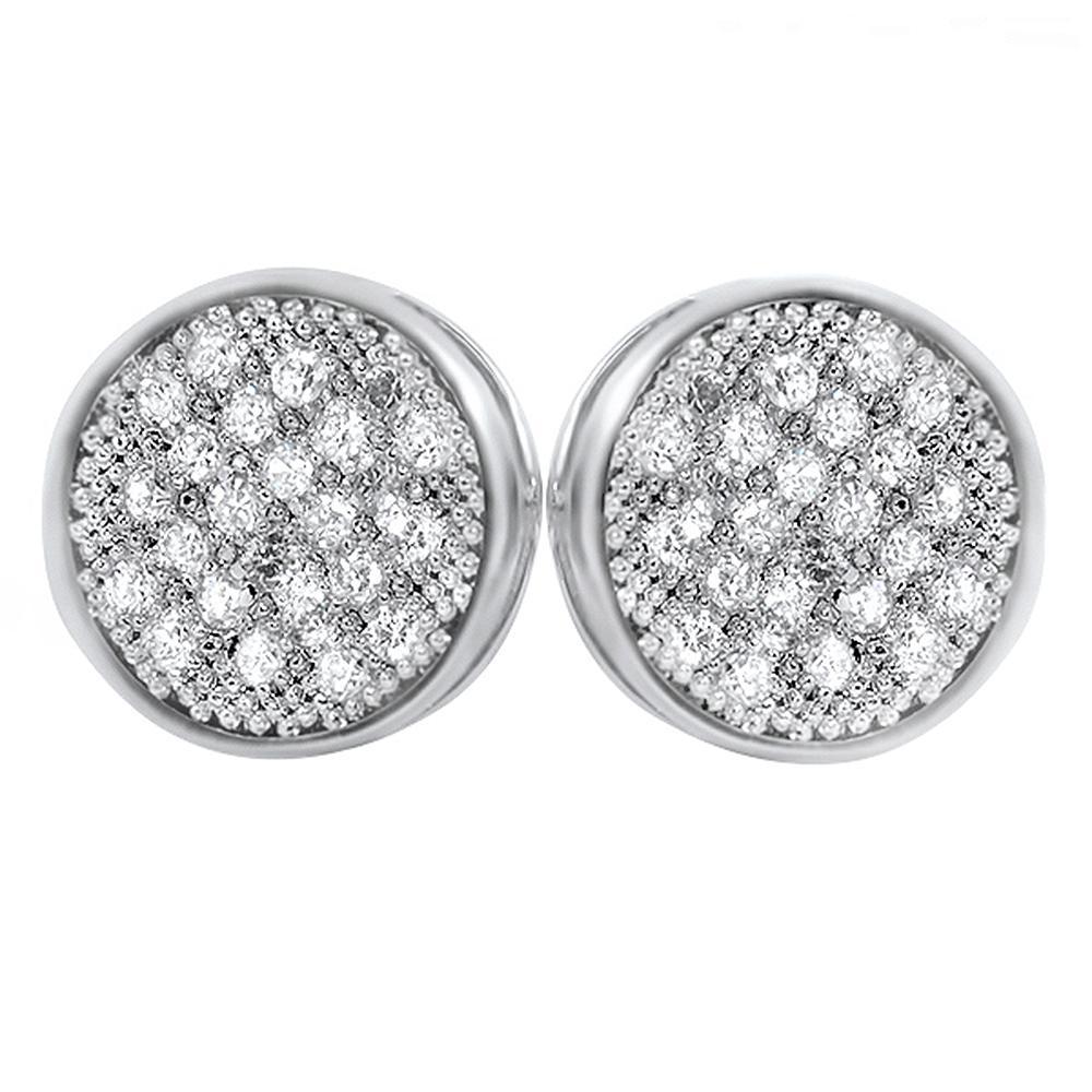 Circle M CZ Micro Pave Earrings Rhodium
