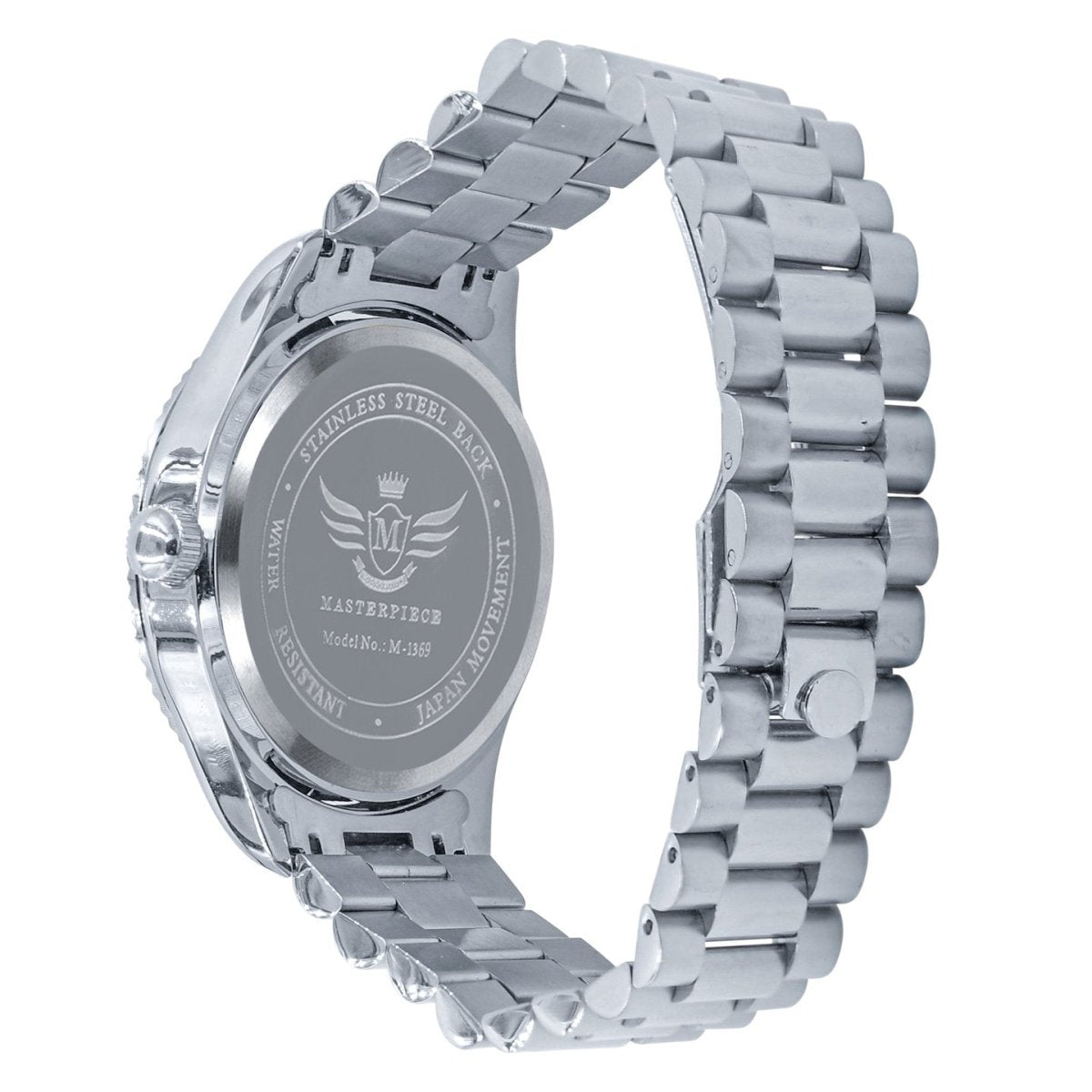 Clean 41MM Masterpiece CZ Baguette Hours Date Watch
