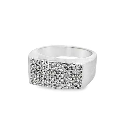 Clean .58cttw Diamond Ring .925 Sterling Silver