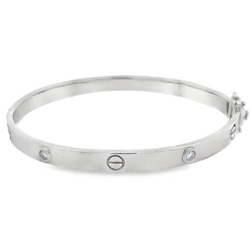 Clean Flathead Moissanite Bangle .925 Sterling Silver