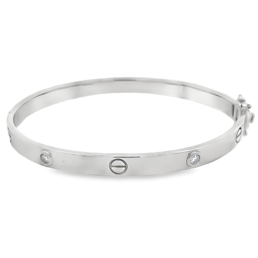 Clean Flathead Moissanite Bangle .925 Sterling Silver
