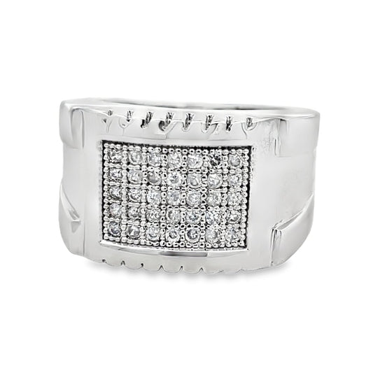 Clean Slice CZ Ring .925 Sterling Silver