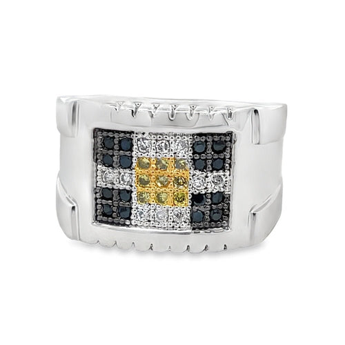 Clean Slice Tri CZ Ring .925 Sterling Silver
