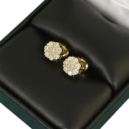 Cluster VVS Moissanite Earrings .925 Sterling Silver