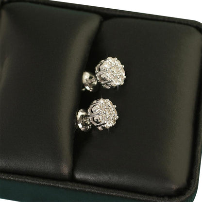 Cluster VVS Moissanite Earrings .925 Sterling Silver