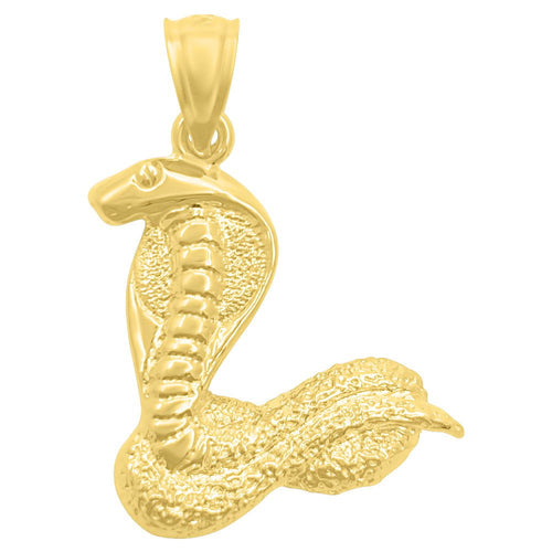 Cobra Snake 10K Yellow Gold Pendant