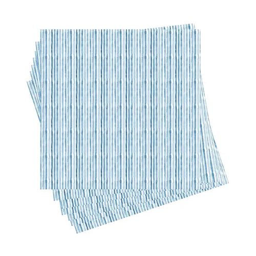 Cocktail Napkin - Blue Watercolor Stripe