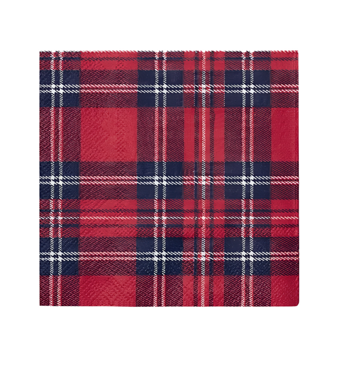 Cocktail Napkin - Plaid