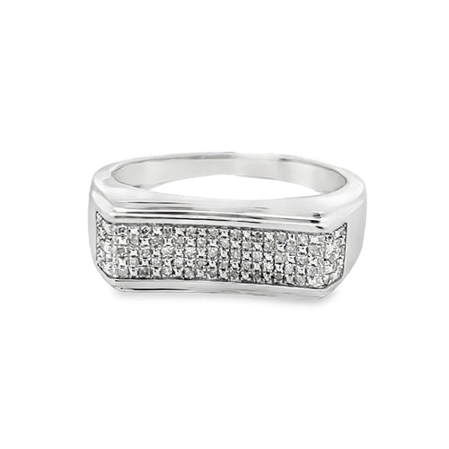 Concave Bar .16cttw Diamond Ring .925 Sterling Silver