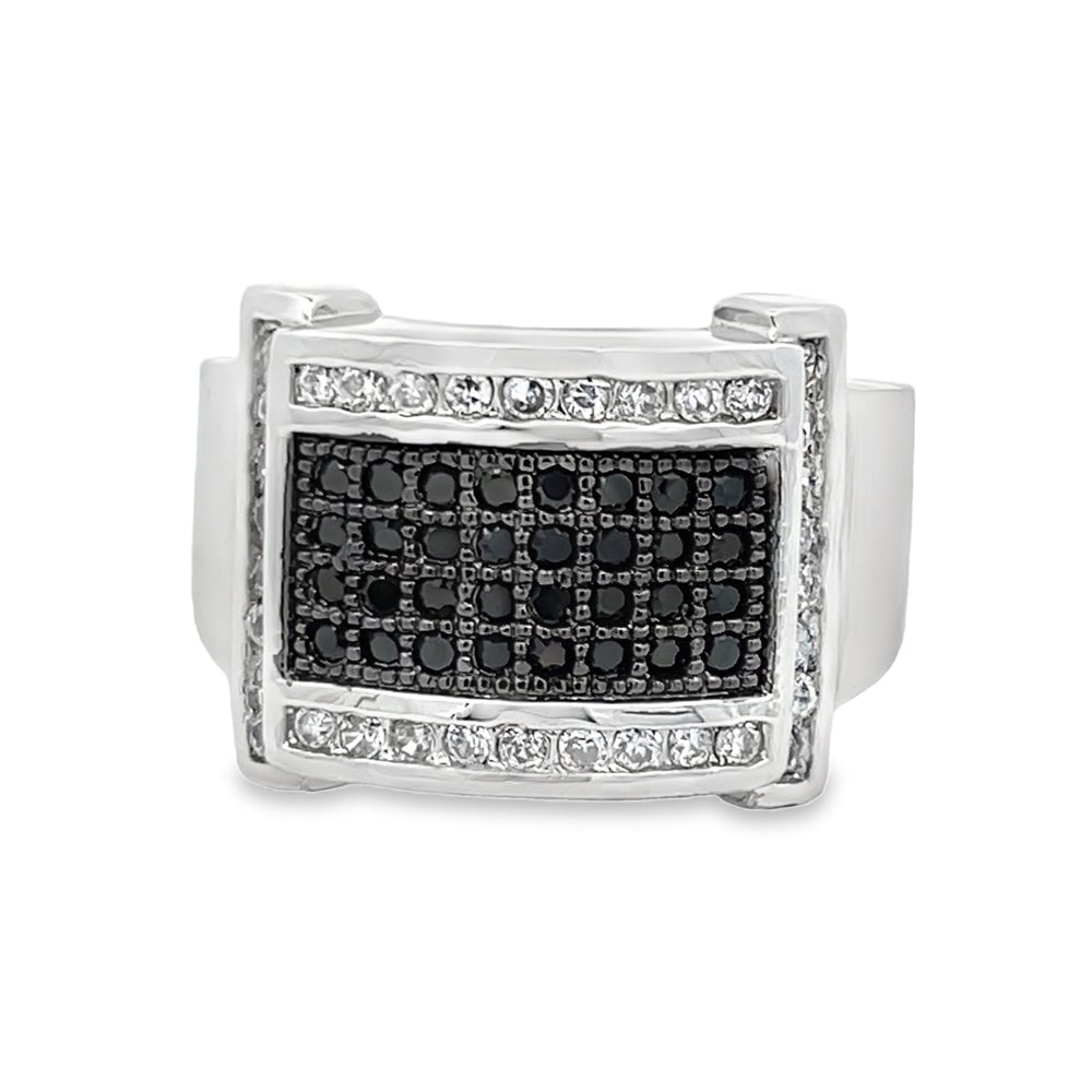 Contemporary Black CZ Ring .925 Sterling Silver