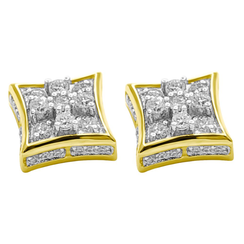 Cross Kite Diamond Earrings .35cttw 10K Yellow Gold