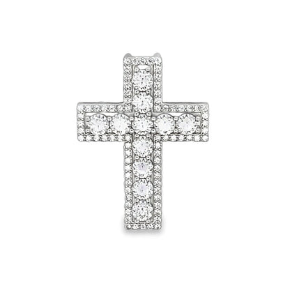 Cross Layer 4.06cttw VVS Moissanite Pendant .925 Sterling Silver