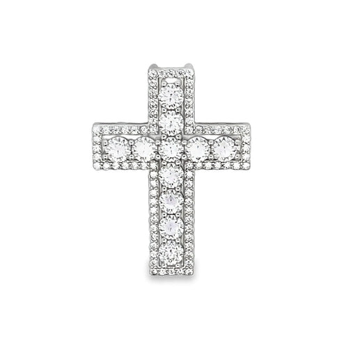 Cross Layer 4.06cttw VVS Moissanite Pendant .925 Sterling Silver