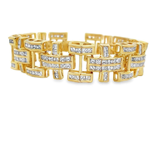 Cross Princess Cut CZ Hip Hop Bracelet
