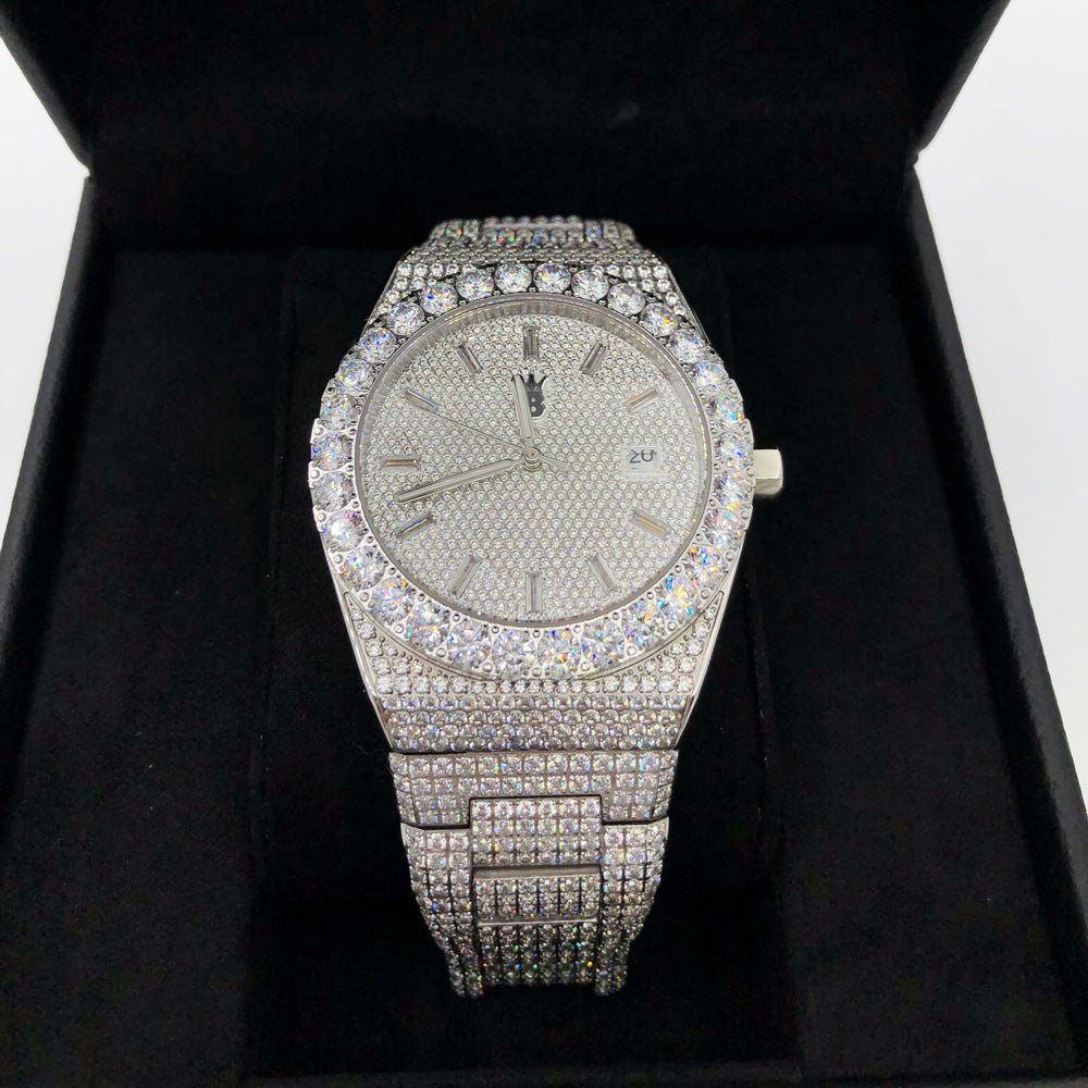 Crown Iced Out Hip Hop Bling Bustdown Watch