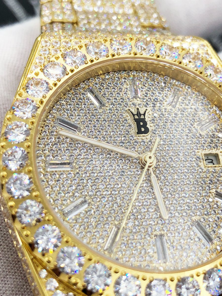 Crown Iced Out Hip Hop Bling Bustdown Watch
