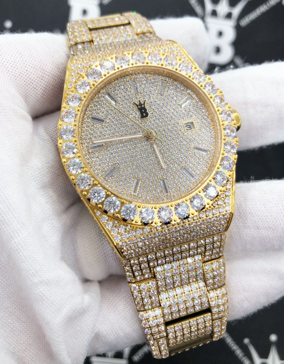 Crown Iced Out Hip Hop Bling Bustdown Watch
