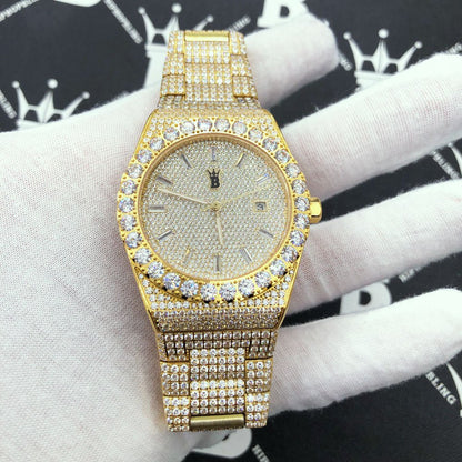 Crown Iced Out Hip Hop Bling Bustdown Watch