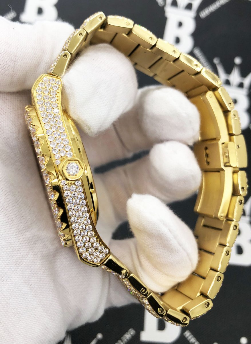 Crown Iced Out Hip Hop Bling Bustdown Watch