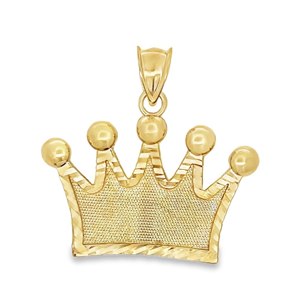 Crown Thick 10K Yellow Gold Pendant