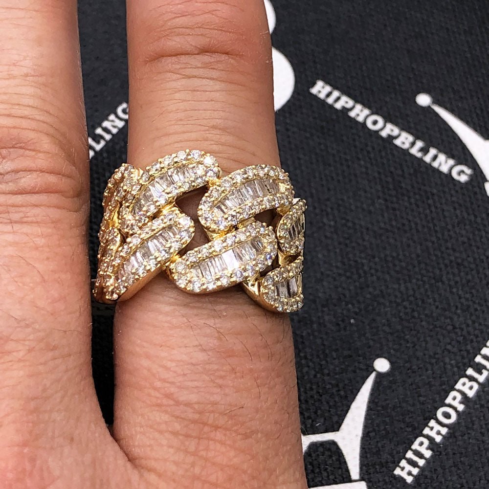 Cuban Baguette Diamond Ring 2.50cttw 10K Gold