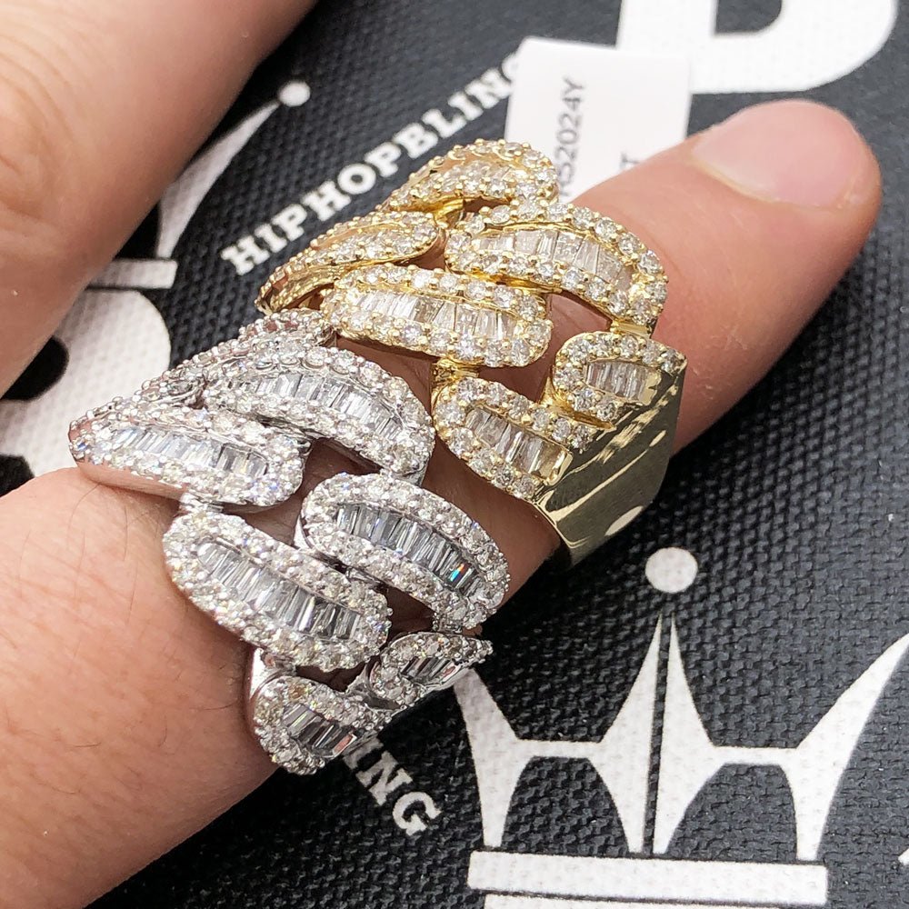 Cuban Baguette Diamond Ring 2.50cttw 10K Gold