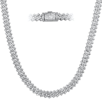 Cuban Box Link CZ Hip Hop Iced Out Bling Chain