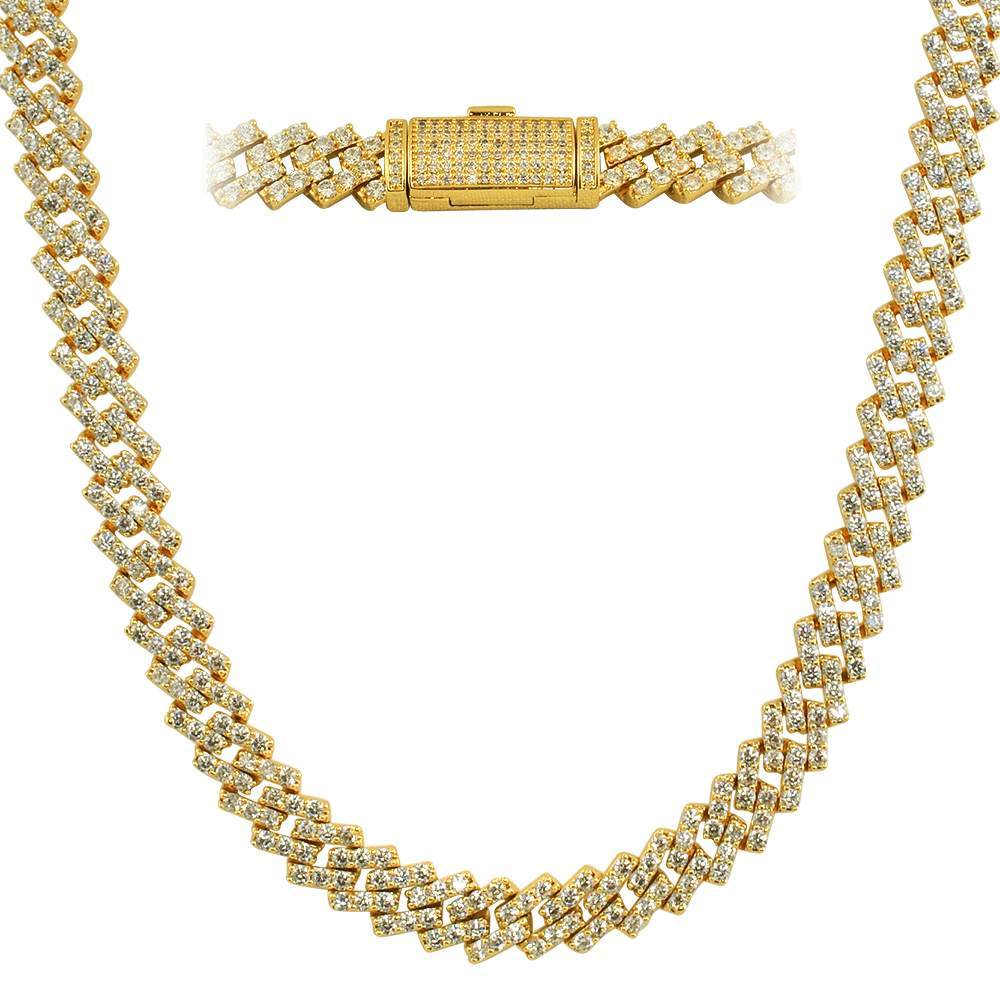 Cuban Box Link CZ Hip Hop Iced Out Bling Chain