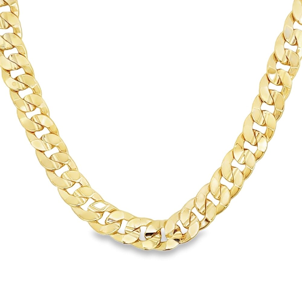 Cuban Curb Concave Gold Plated Chain Necklace