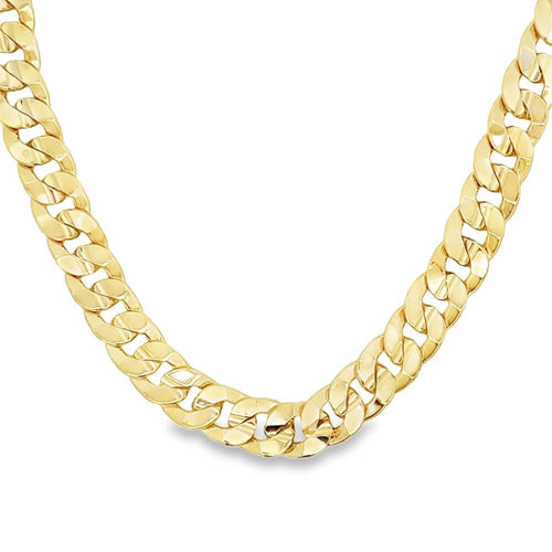 Cuban Curb Concave Gold Plated Chain Necklace