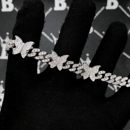 Cuban Link Butterfly Hip Hop Iced Out Bracelet
