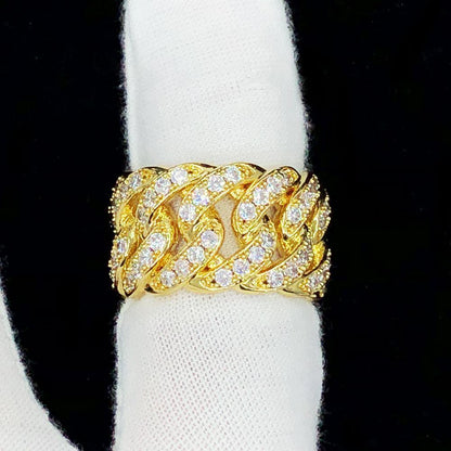 Cuban Link Iced Out Eternity Hip Hop Ring