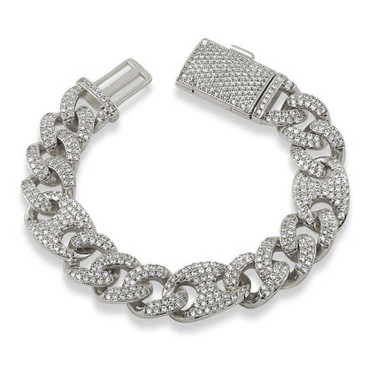 Cuban Mariner 15MM CZ Bling Bling Bracelet