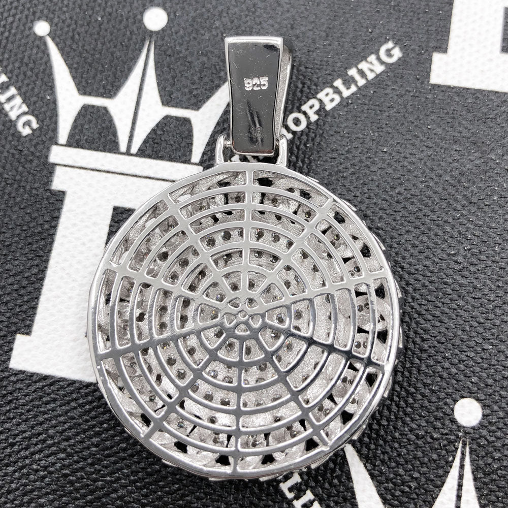 Cuban Medallion VVS Moissanite Pendant .925 Sterling Silver