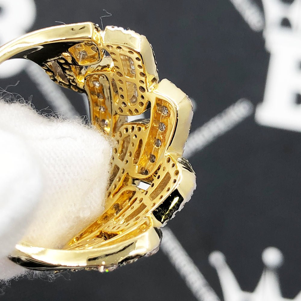 Cuban Sharp Edge 1.85cttw Baguette Diamond Ring 10K Yellow Gold