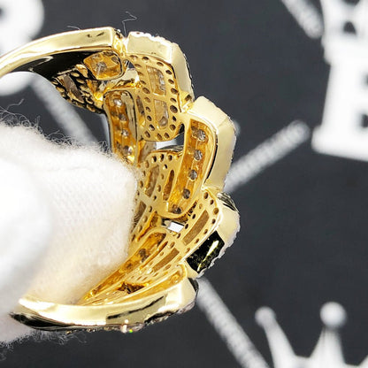 Cuban Sharp Edge 1.85cttw Baguette Diamond Ring 10K Yellow Gold