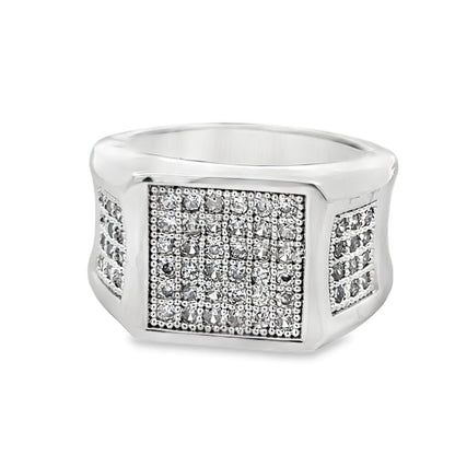 Cube Ice CZ Ring .925 Sterling Silver