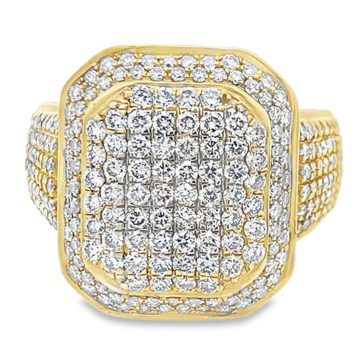 Cushion Cocktail Diamond Ring 2.85cttw 10K Yellow Gold